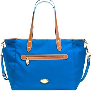Coach Sawyer Signature Diaper Bag in Mineral Blue